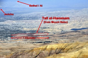 Tall el-Hammam as seen from Mt. Nebo. Photo courtesy Steven Collins.