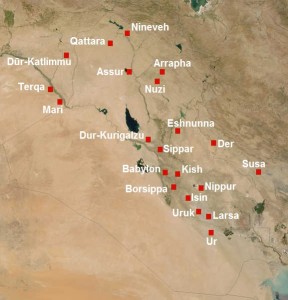 Fig. 1: Map of Southern Mesopotamia