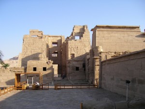 High Gate of Medinet Habu, the mortuary temple of Ramesses III, Dynasty 20.