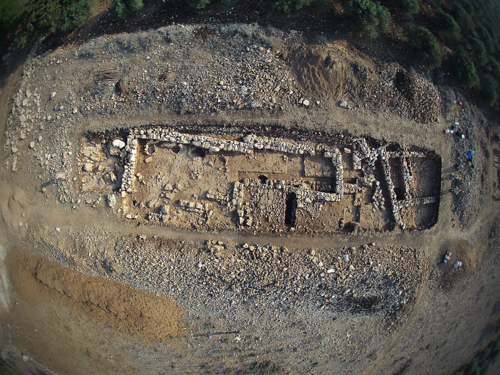 Aerial photograph of Marj Rabba, Areas AA and BB, taken from a hexacopter using a GoPro (Photo by A.C. Hill).