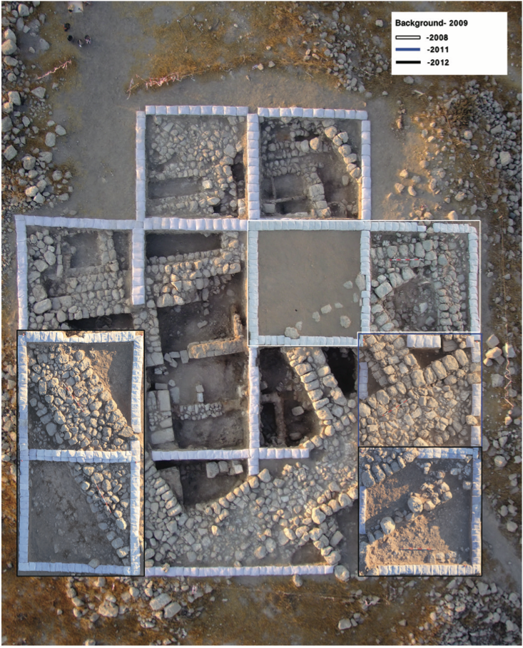 A composite photograph of the Persian-Hellenistic fort (Area A). Photographs by Sky View; prepared by Yair Sapir and Michal Marmelshtein. All rights reserved by the Tel ‘Eton Archaeological Expedition.