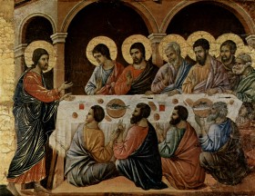 Duccio di Buoninsegna, Christ's Appearance to the Apostles, ca. 1308-1311 CE