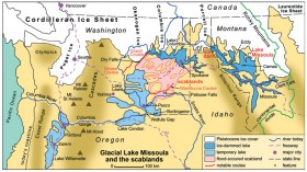 Map of prehistoric Lake Missoula