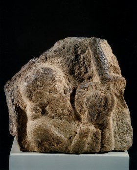 Relief fragment depicting a player of cymbals. Lagash(?). ca. 2100 BCE.
Courtesy of the Bible Lands Museum Jerusalem. Photographers: M. Amar and M. Greyevsky.