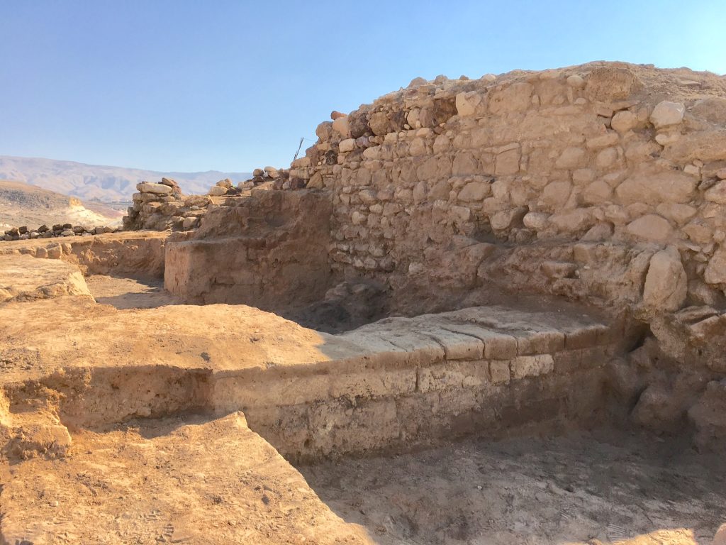 Image courtesy of Brandy Forrest with permission from the Tall el Hammam Excavation Project. This example demonstrates the clarity of the Roman wall as well as the intersection of an older Middle Bronze Age structure. The image not only documents this section of excavation but also gives perspective against the backdrop of the larger geographical area.